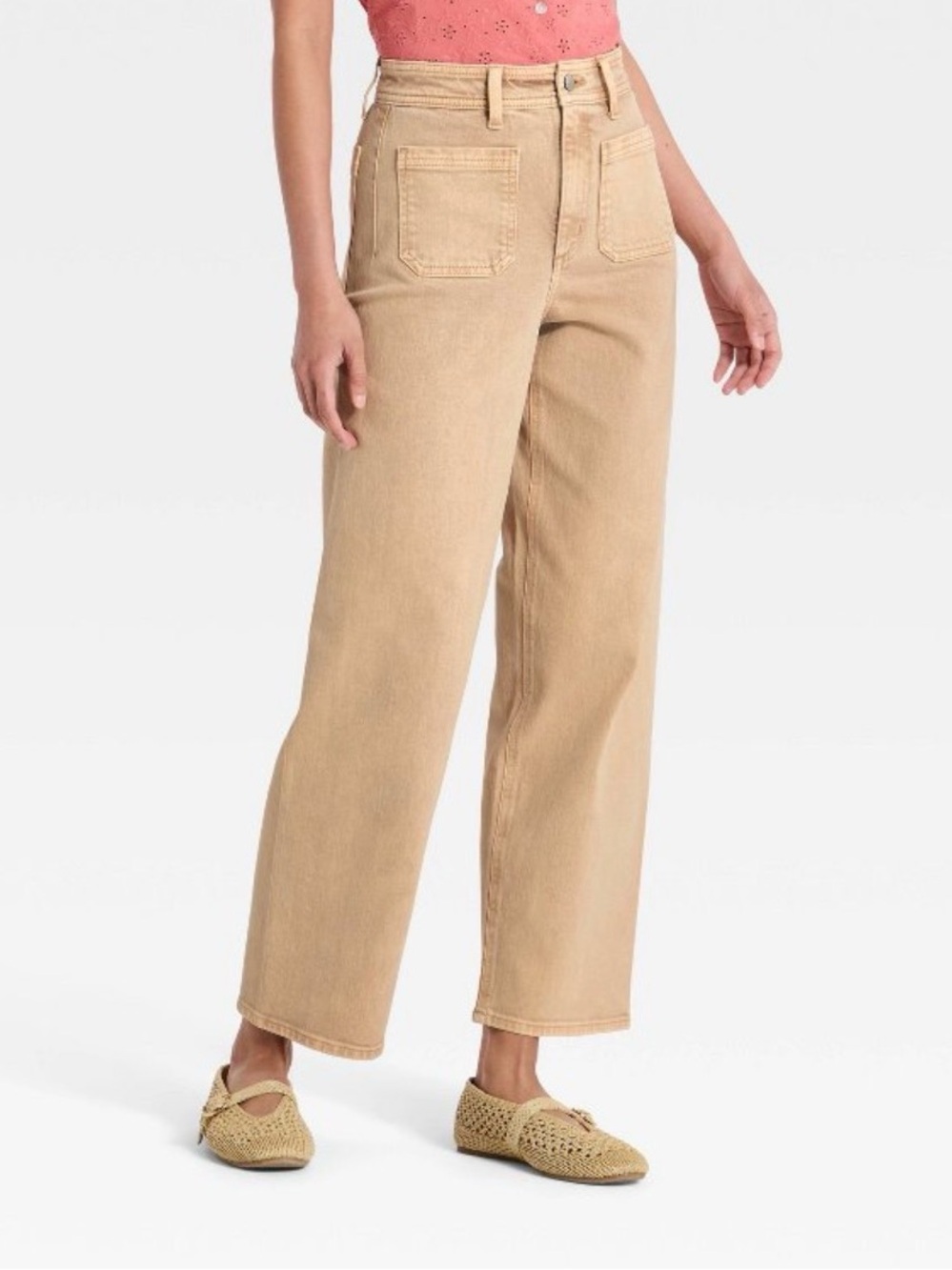 High-Rise sailor straight Women's Jeans in tan